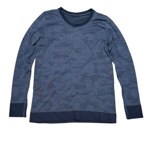 Lululemon Gray Camo Asphalt Swiftly Breathe Top Long Sleeve‎ Small-Flawed